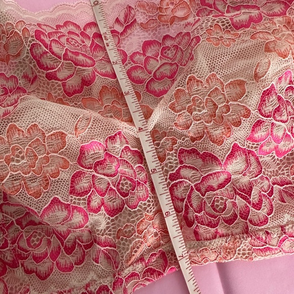 Torrid Bandeau Multi Way Balconette Pink Lace Bra Full Coverage Unlined - Picture 11 of 11